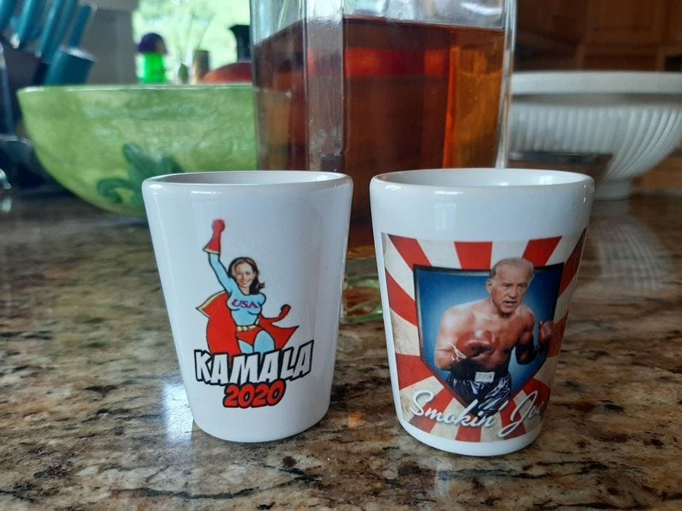 Joe and Kamala duo shotglasses