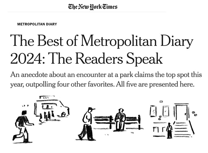 New York Times Metropolitan Diary best of 2024