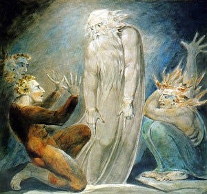 The Witch of Endor Raising the Spirit of Samuel (Blake 1783)