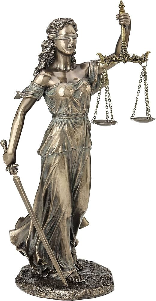 Unicorn Studio 13 1/4" Blindfold Lady Justice Holding Sword and Scale Resin  Sculpture Bronze Finish : Amazon.com.au: Home