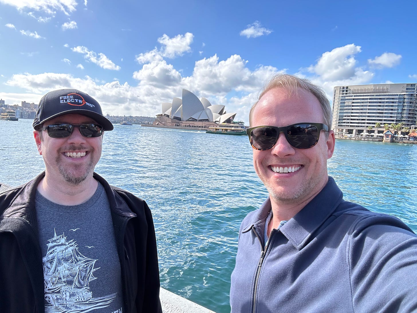 Brian and Tyler touring Sydney before Free Electrons
