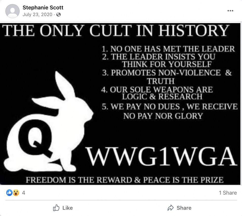 QAnon cult meme