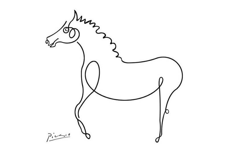 Line drawing of a horse by Picasso
