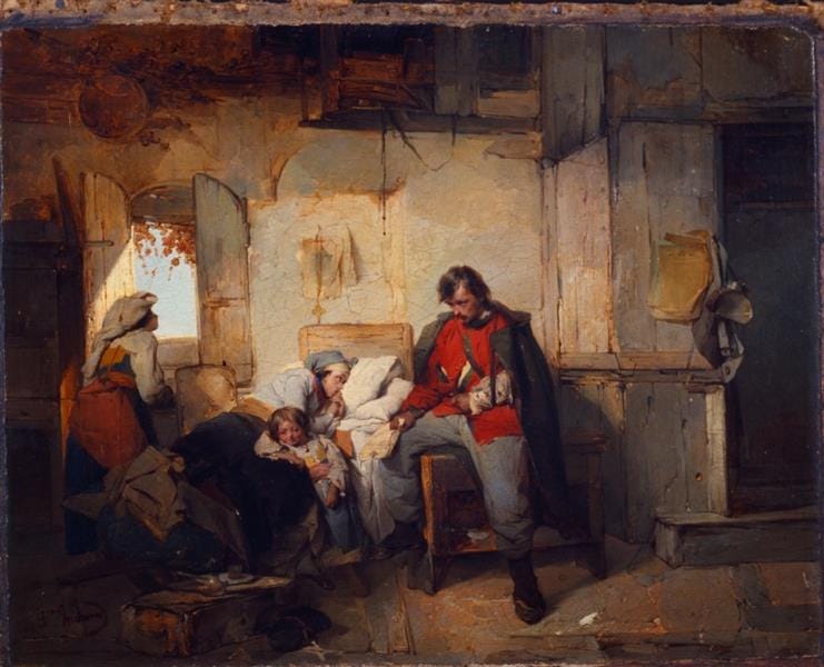 Return of the Wounded Soldier, 1854 - Domenico Induno - WikiArt.org