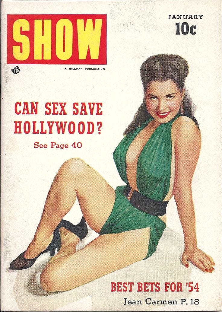 JAN 1954 SHOW MAGAZINE VOL.2 #5 (Jean Carmen) | Show magazine, Good bets, Magazine