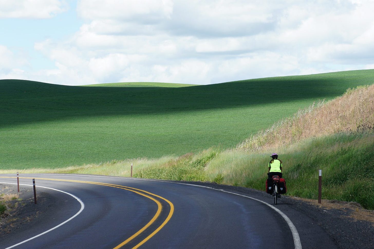 Soft light on a curve in the rolling hills of the Palouse.