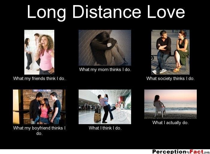Long Distance Love... - What people think I do, what I really do -  Perception Vs… | Long distance relationship memes, Long distance love, Long  distance relationship