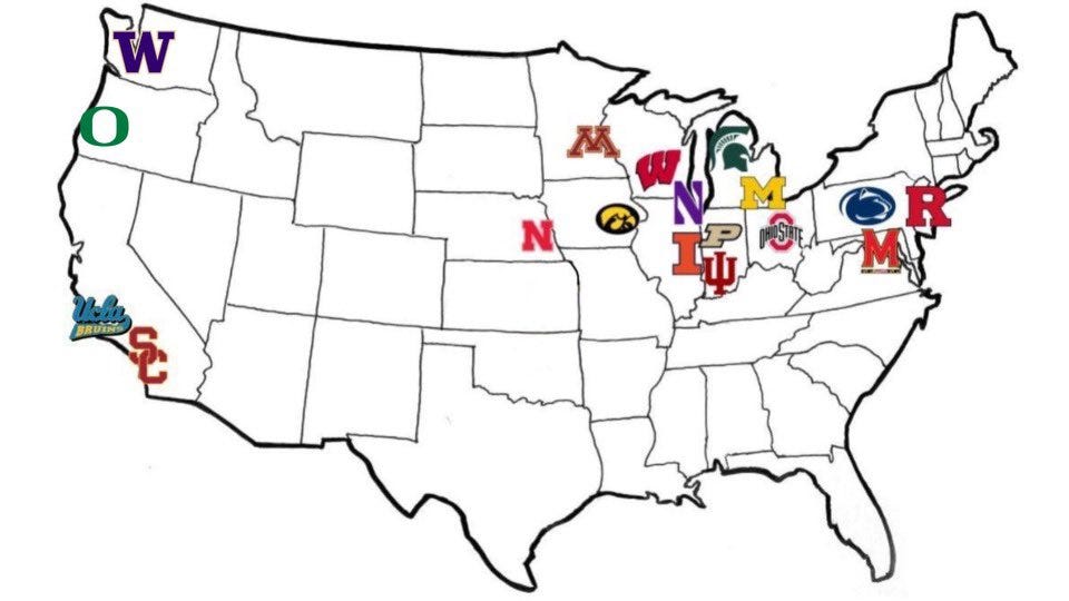 Map of the Future Big 10 Conference
