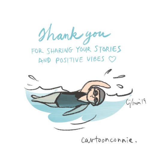 learning to swim illustration illustration, swimming, comics, cartoonconnie, connie sun