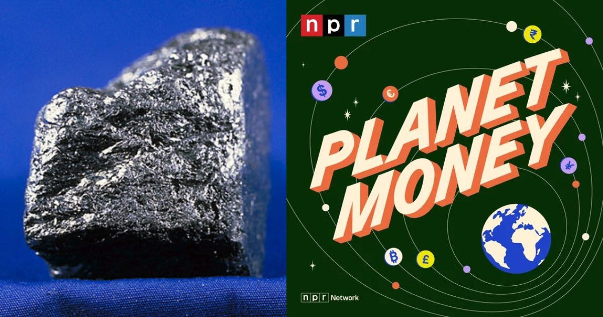 Image of graphite next to the Planet Money podcast logo.