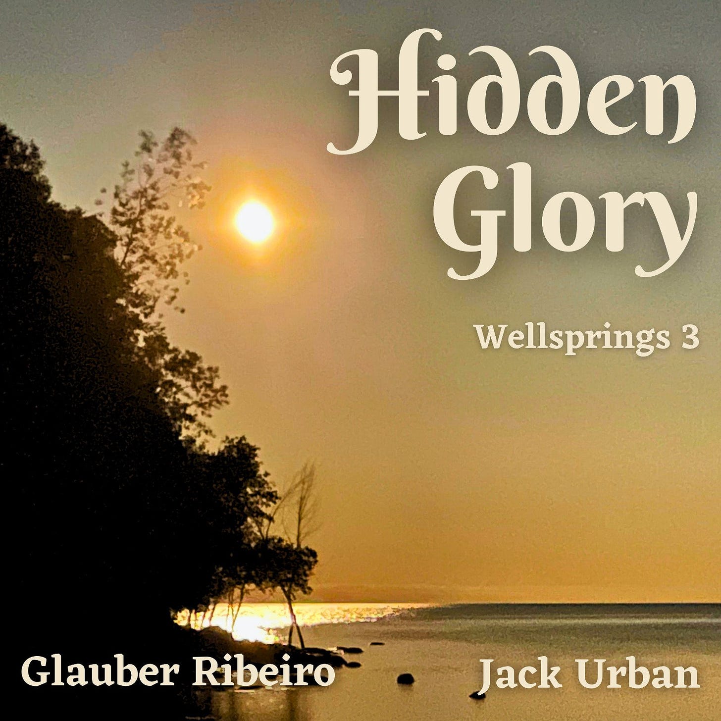 The cover of the Hidden Glory album, showing a moonrise in a remote camping site in Wisconsin, USA