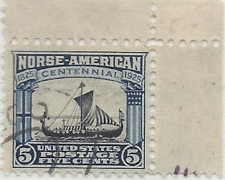 5 cent Norse American stamp