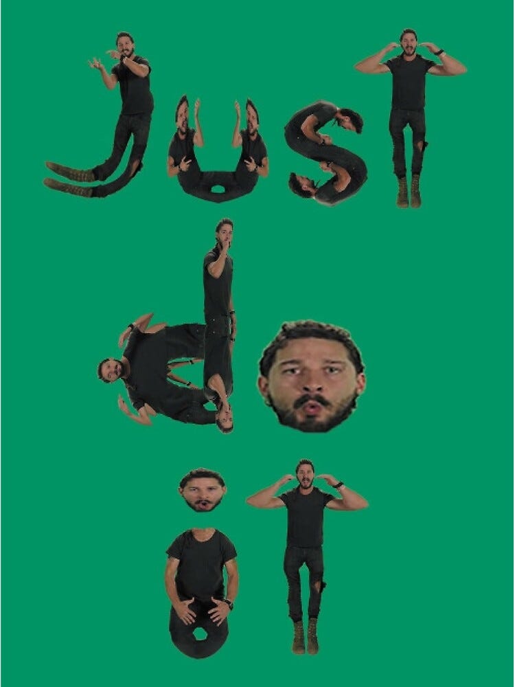 "Shia Labeouf - Just Do It" Poster for Sale by asdmarisol | Redbubble