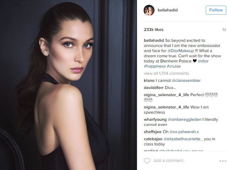 bella hadid instagram pics