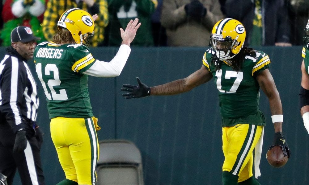 Davante Adams takes over esteemed title of best player to play with Aaron  Rodgers