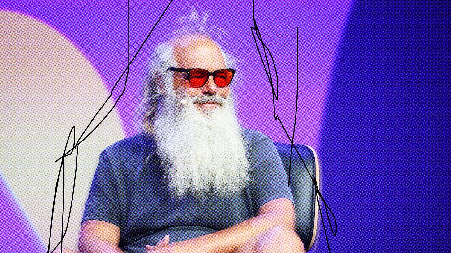 Image may contain Rick Rubin Beard Face Head Person Adult Accessories Glasses Performer and Solo Performance