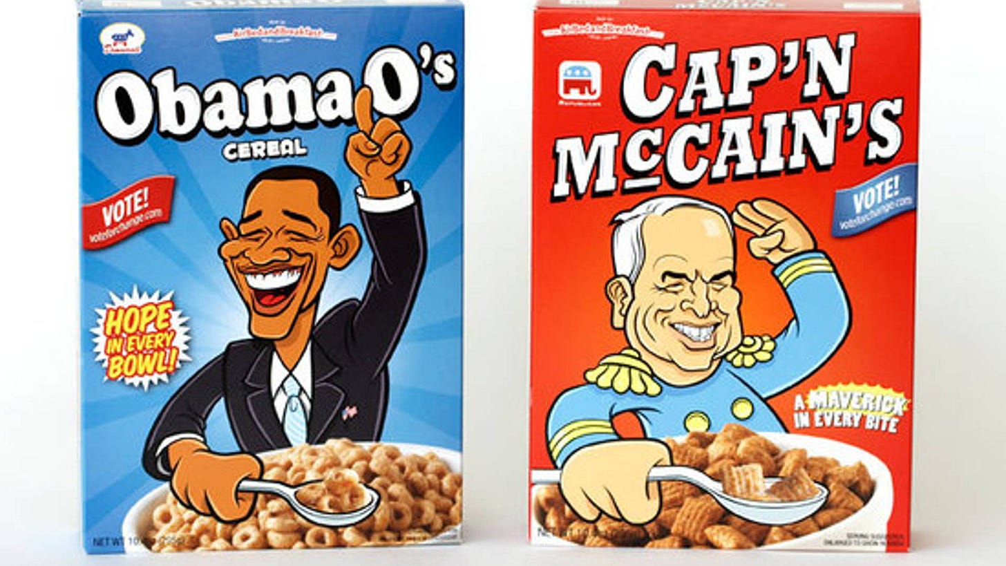 Capn' McCain's & Obama O's Cereal | Dieline - Design, Branding ...