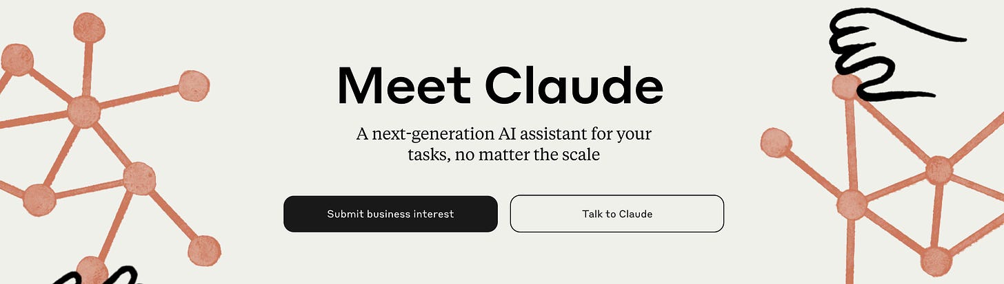 Screenshot of the Claude.ai home page showing its tagline