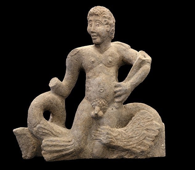 2,000 year old Roman statue of Triton found by the A2 in Kent
