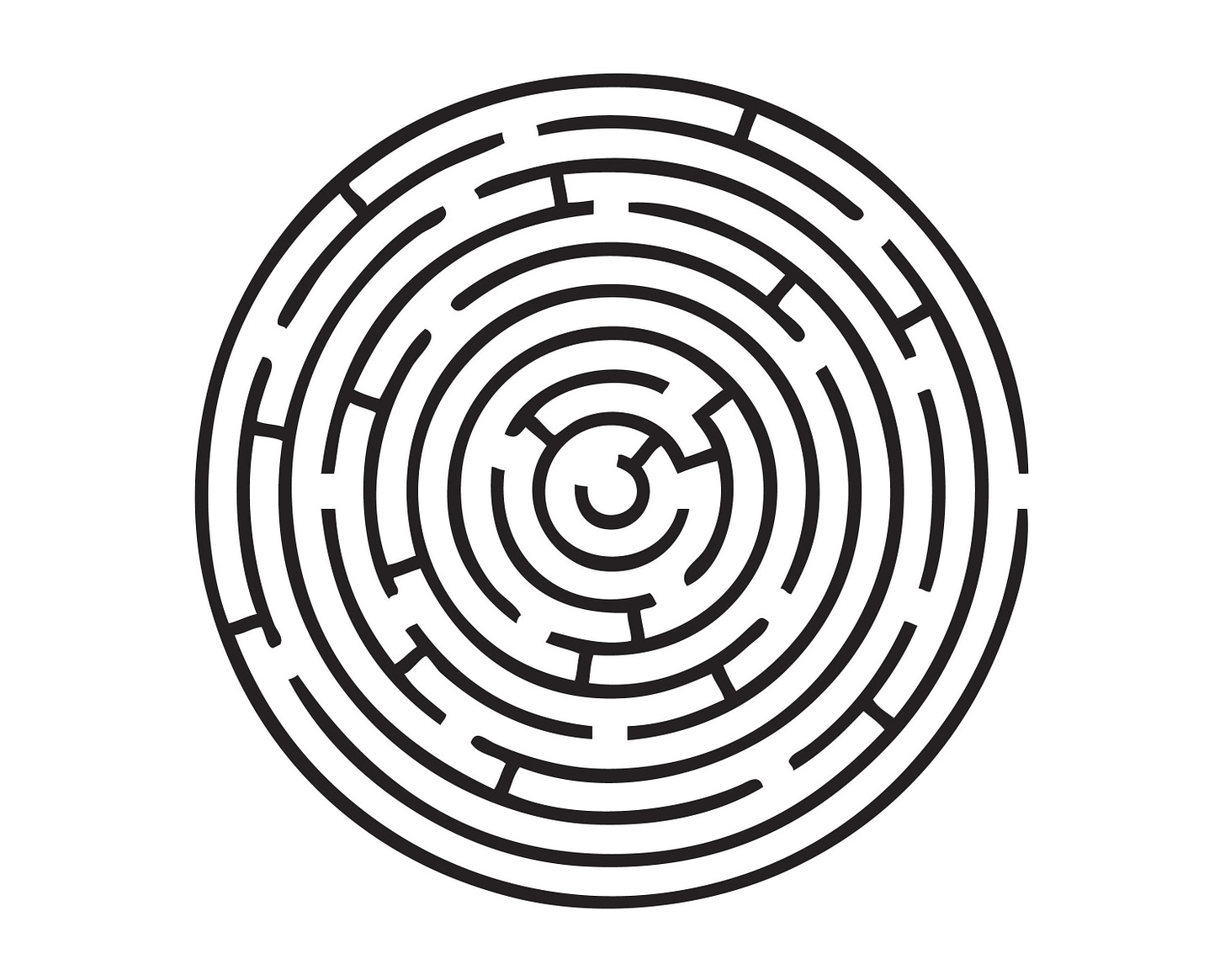 Maze Round Puzzle Labyrinth Challenge Path Way Complex Fun Kids Game Exit  Path Intelligence Logo .SVG .PNG Clipart Vector Cricut Cut Cutting - Etsy