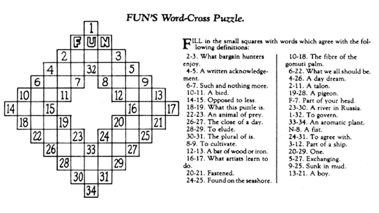 Can You Solve the World's First Crossword Puzzle?