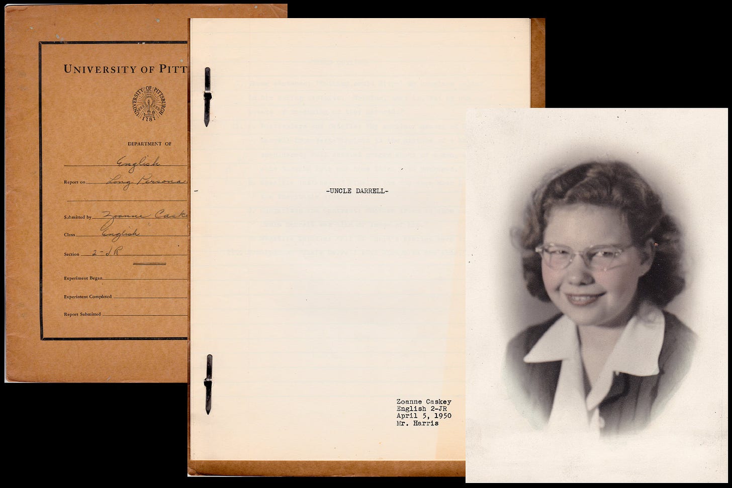 1950 Essay written at University of Pittsburgh by Zoanne M Caskey