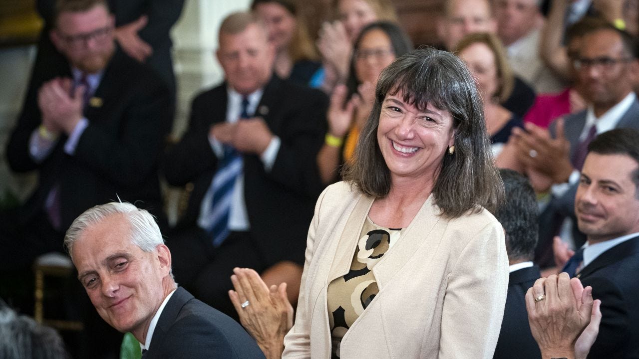 Monica Bertagnolli receives applause after being recognized as the next director of the National Cancer Institute in August 2022. 