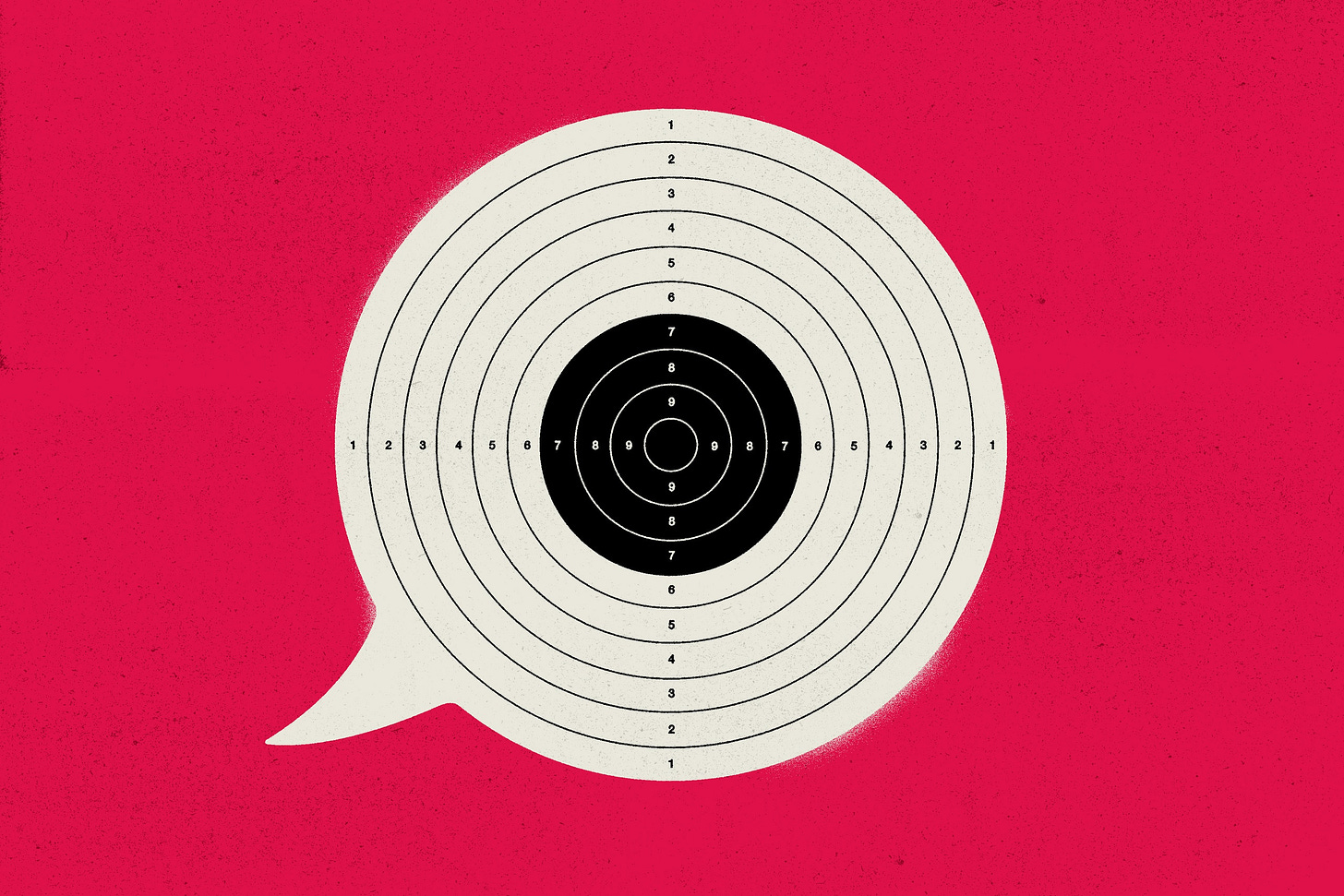 Illustration of a speech bubble as a target. Illustration of a speech bubble as a target.