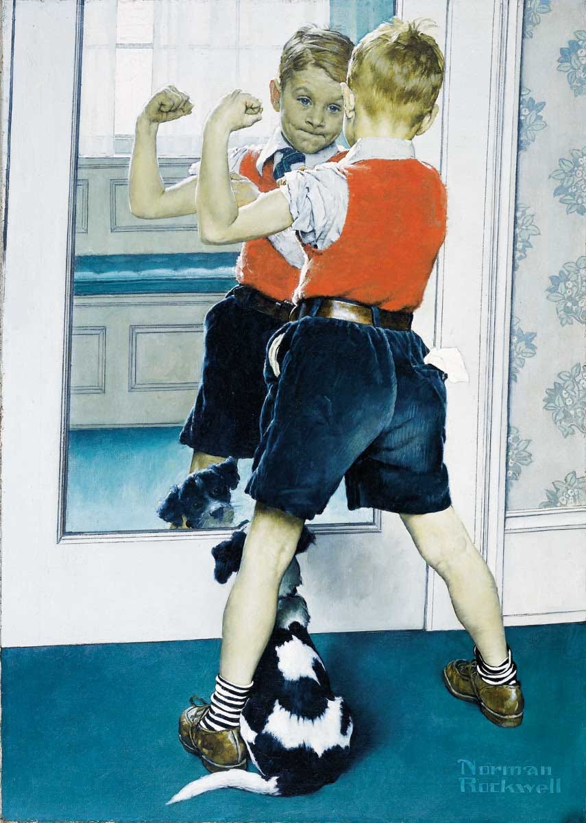 The Muscleman," Norman Rockwell, 1941. Oil on canvas. Collection of Pfizer,  Inc. ©NRELC: Niles, IL. - Norman Rockwell Museum - The Home for American  Illustration