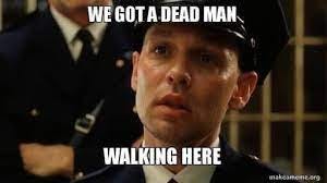 David Stynchcombe Ministries - Have you heard the term "Dead Man Walking"?  You may recognize the picture I used here. It's from a scene in the Tom  Hanks movie, "the Green Mile."