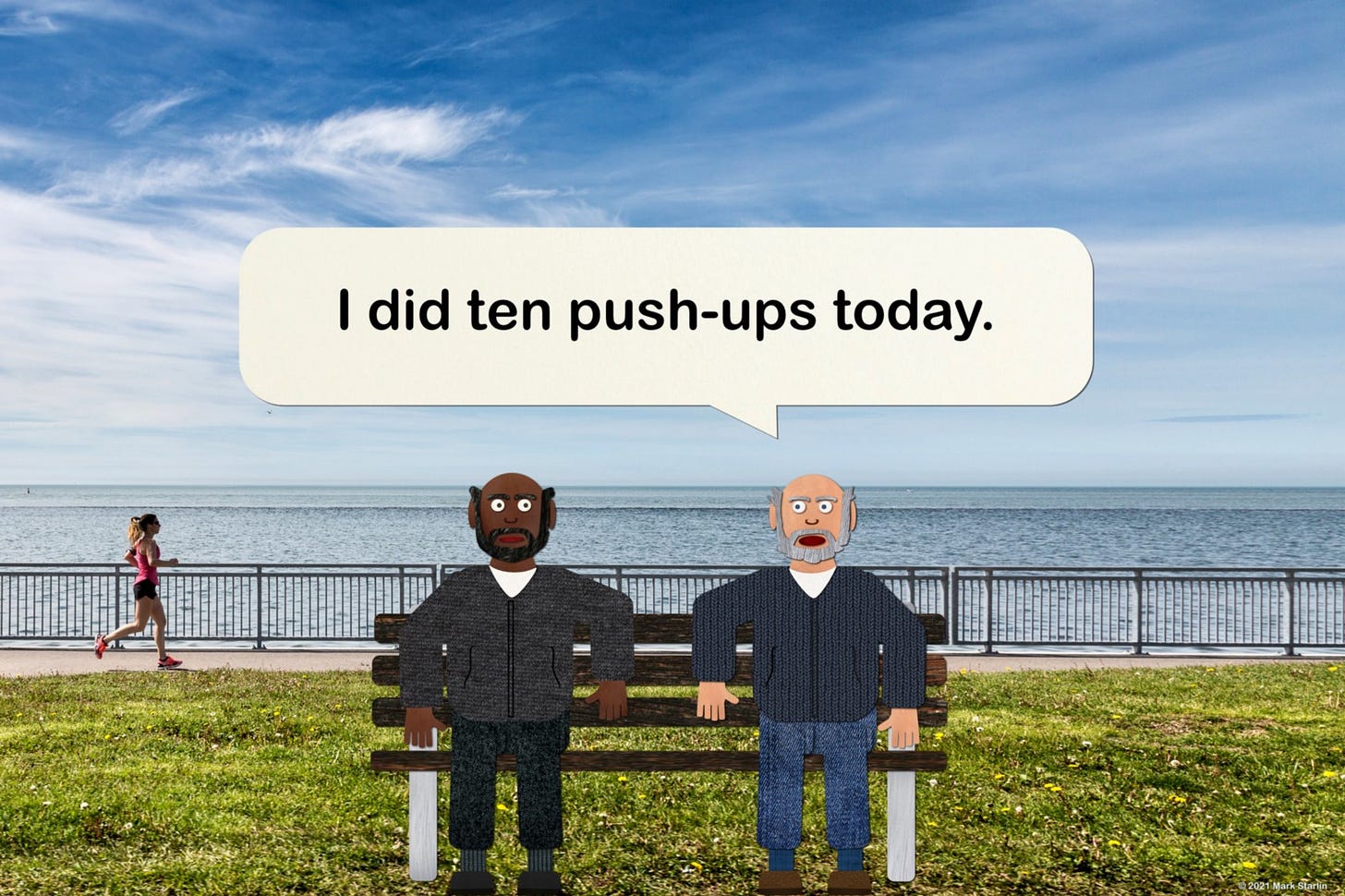 Man says, “I did ten push-ups today.”