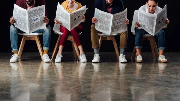 People reading newspapers Stock Photos, Royalty Free People reading  newspapers Images | Depositphotos