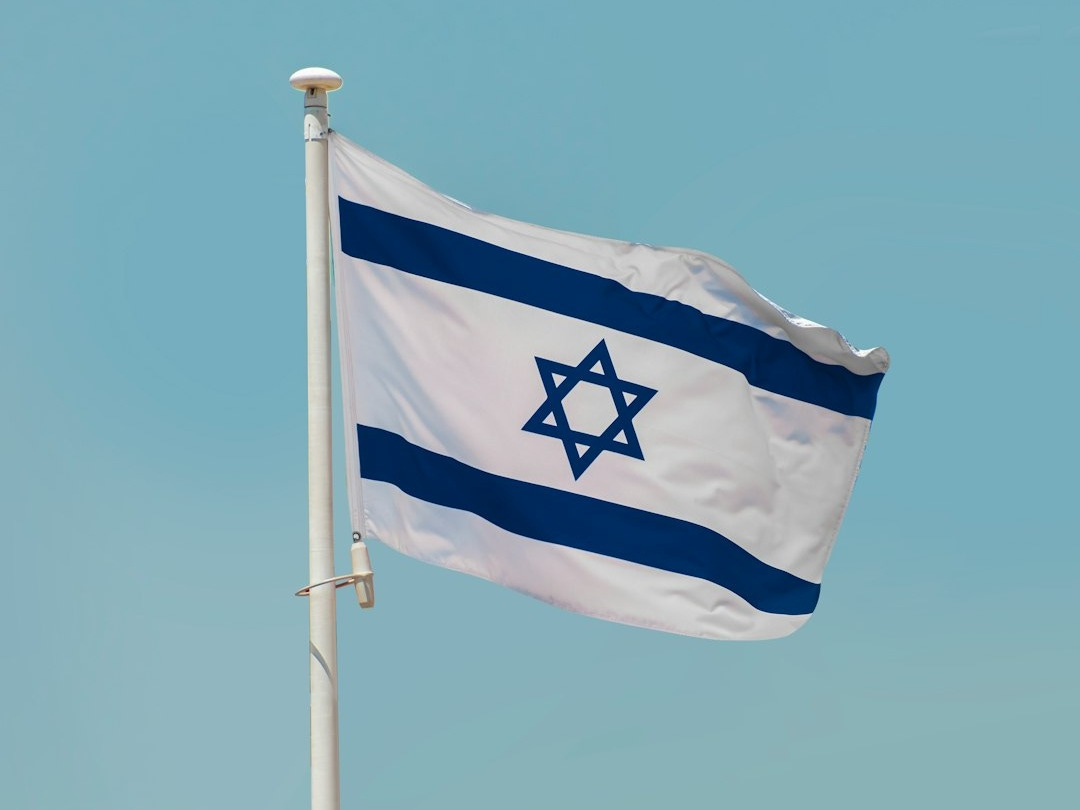 a blue and white flag