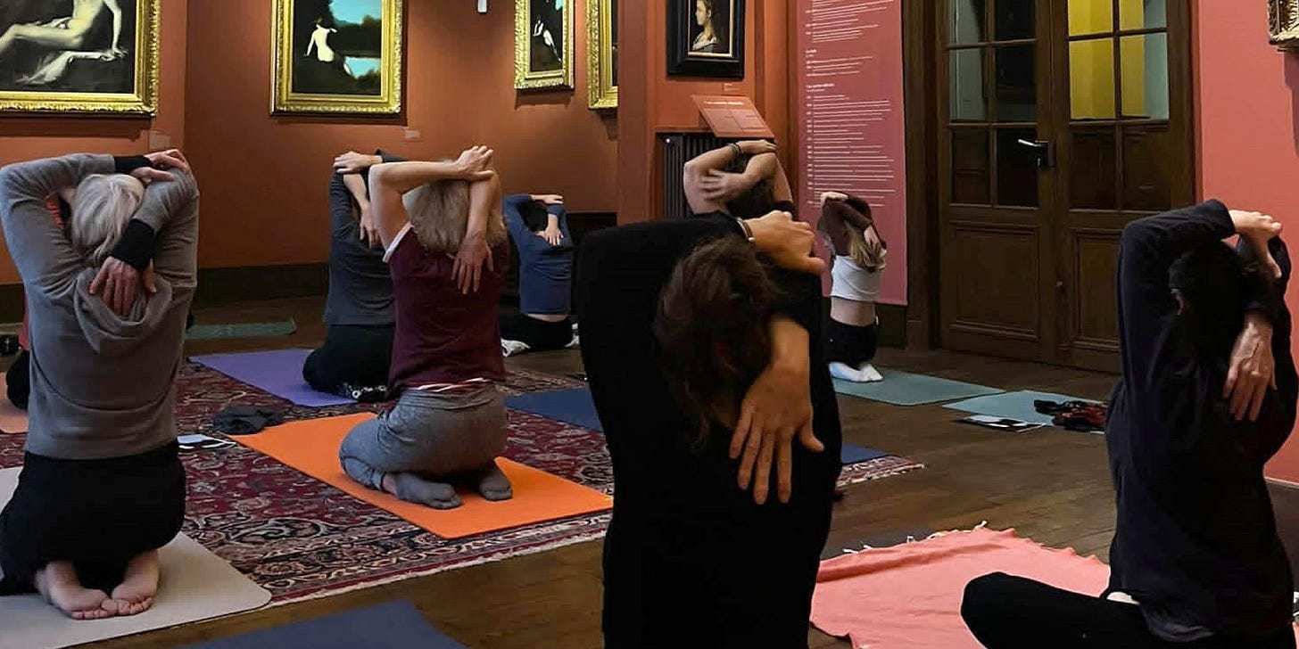 yoga, mindfulness and meditation at art museums in Paris, France