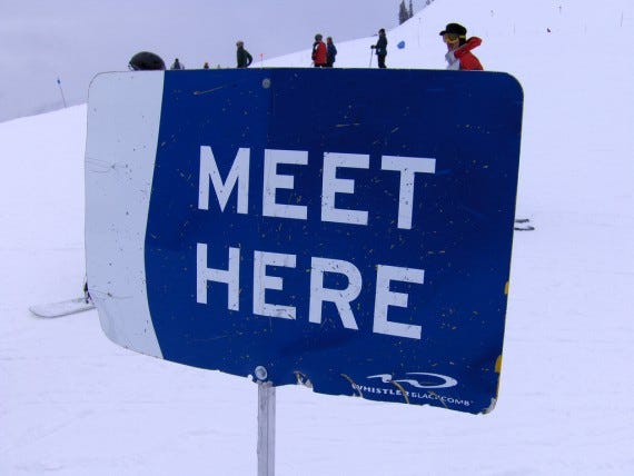 A meeting sign