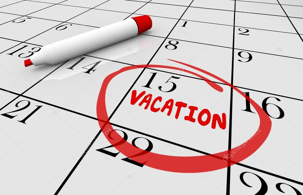 Vacation Date Calendar Illustration — Stock Photo © iqoncept #121856228