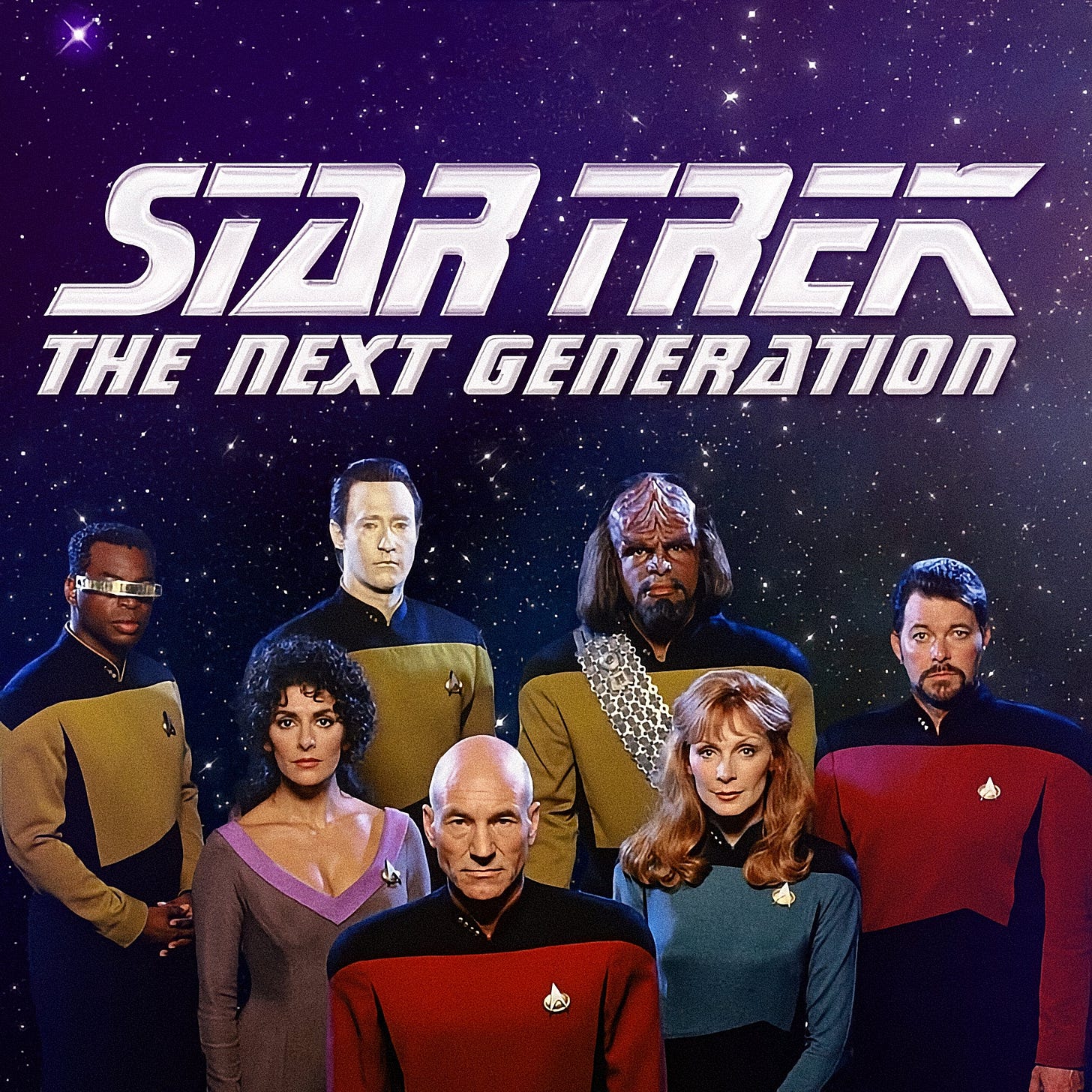 An image shows the cast of Star Trek and text reads: Star Trek: the Next Generation