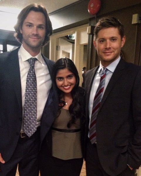 aliza vellani with jared padalecki jensen ackles movie tech geeks interview