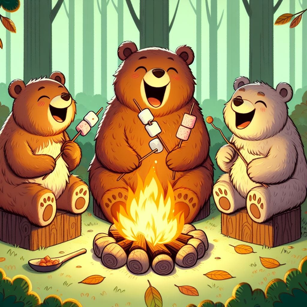 Bears laughing 