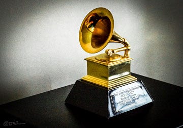 A picture of a grammy award downloaded from Wikipedia