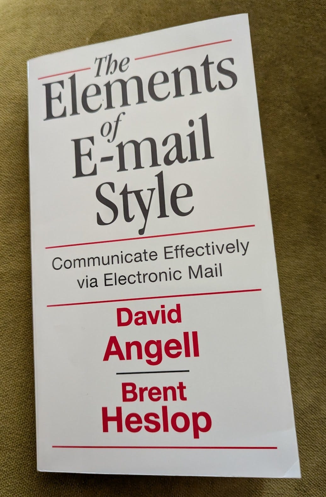 The Elements of E-Mail Style front cover