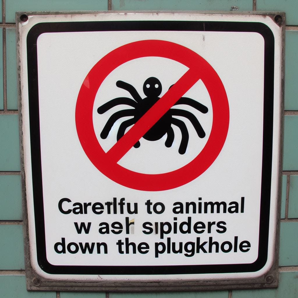 Careful to all animals (never washing spiders down the plughole)