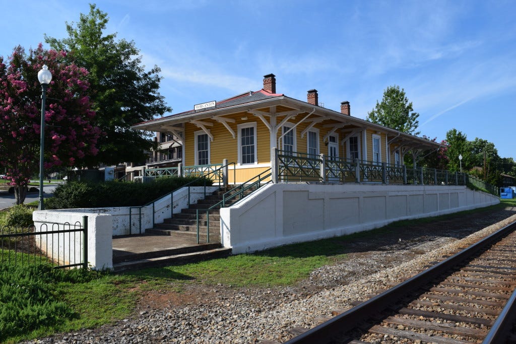 Image of the Historic Morganton Train Depot.