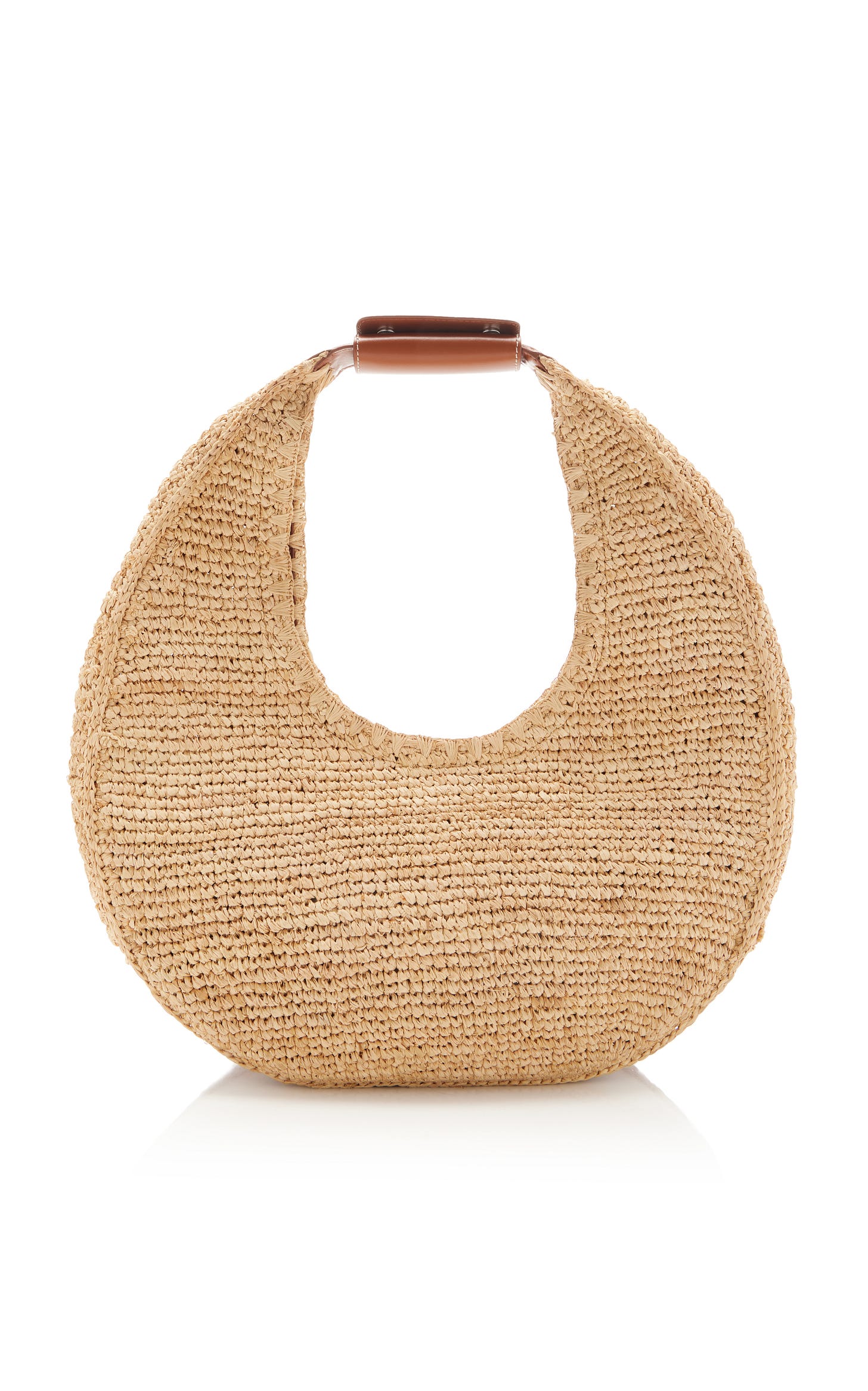 Large Moon Raffia Tote Bag