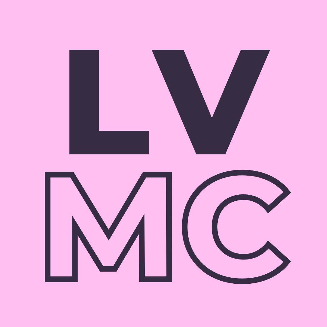 Pink background with letters LVMC arranged in blank