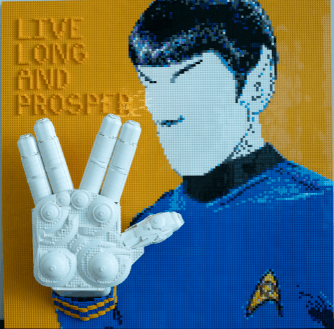 THird build of #talktrek leonard nimoy mister spock vulcan gretting lego build.