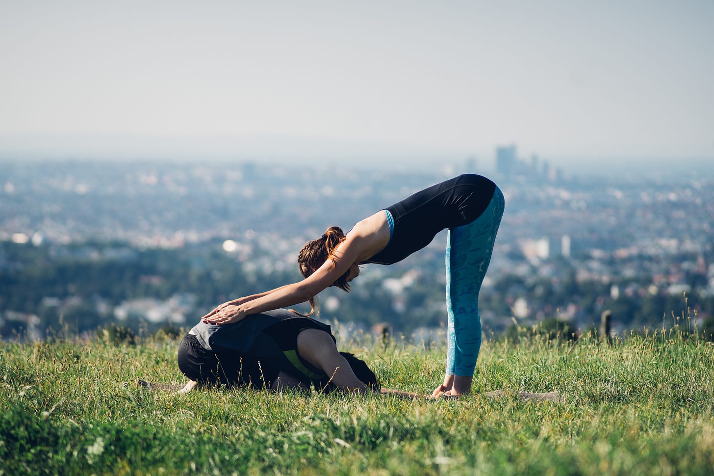 Travis and I before our mind-opening journey, practicing yoga in Vienna, Austria. © Author