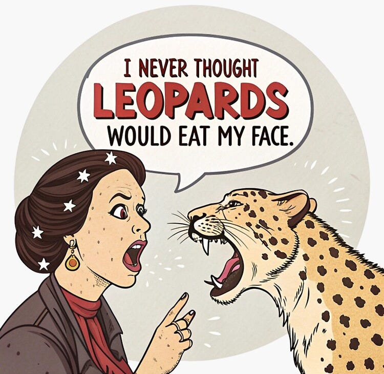 leopards eating Sticker