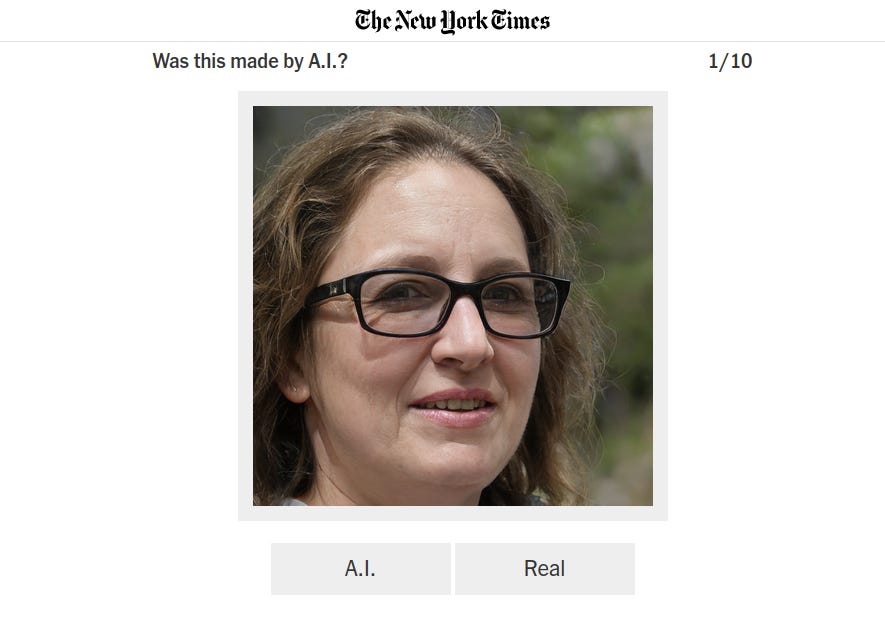 El test de The New York Times para decidir si la imagen fue creada por un humano o una máquina.