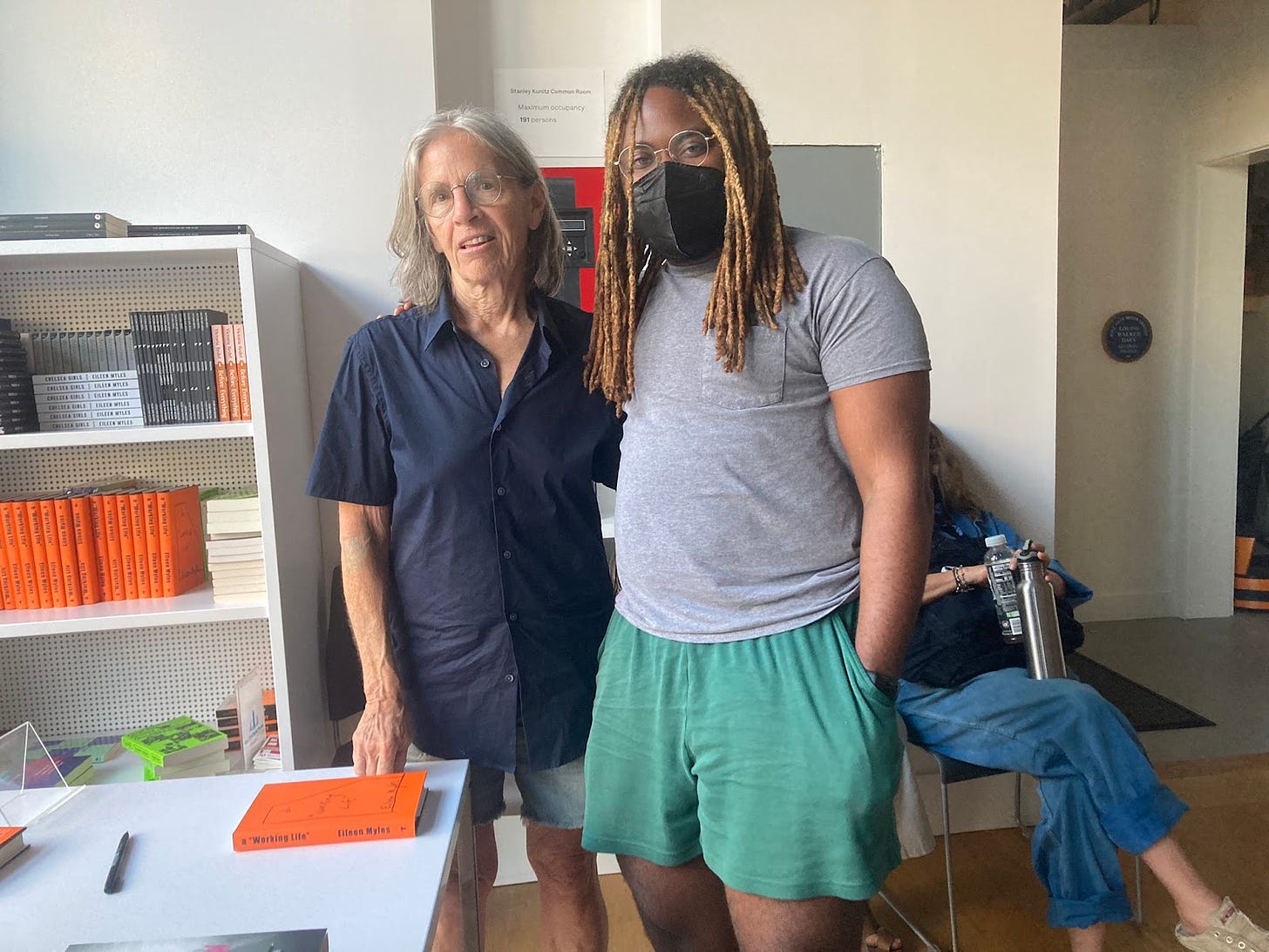 Image of KB and Eileen Myles, looking at the camera.